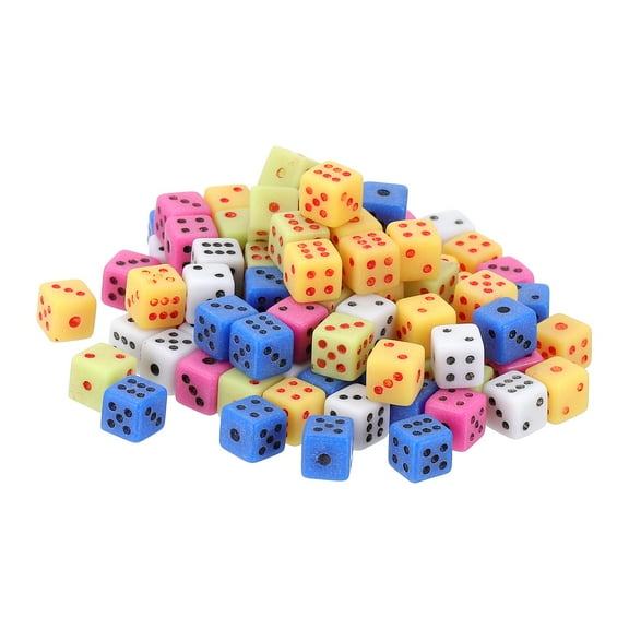 100Pack Mini Dice, 5mm/0.2" Acrylic Tiny Six Side Game Dot Square Dice Bulk for Table Board Game Party Activities, 5 Colors