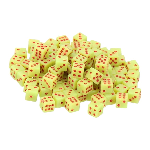 100Pack Mini Dice, 5mm/0.2" Acrylic Tiny Six Side Game Dot Square Dice Bulk for Table Board Game Party Activities, Green/Red