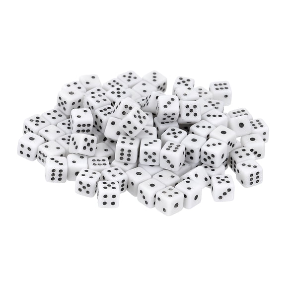 100Pack Mini Dice, 5mm/0.2" Acrylic Tiny Six Side Game Dot Square Dice Bulk for Table Board Game Party Activities, White/Black