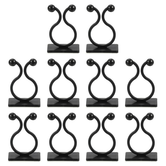 100Pack Plant Climbing Wall Fixture Clips for Indoor Outdoor (Black, 16.2mm)