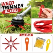 100Pack Plastic Weed Trimmer Replacement Blades Universal String Trimmer Plastic Cutter Blades Lightweight Edger Blades for Electric Grass Weeder Lawn Mower Parts,Red