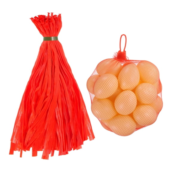 100Pack Reusable Mesh Bags, 40cm Nylon Storage Bags with Closures, Red