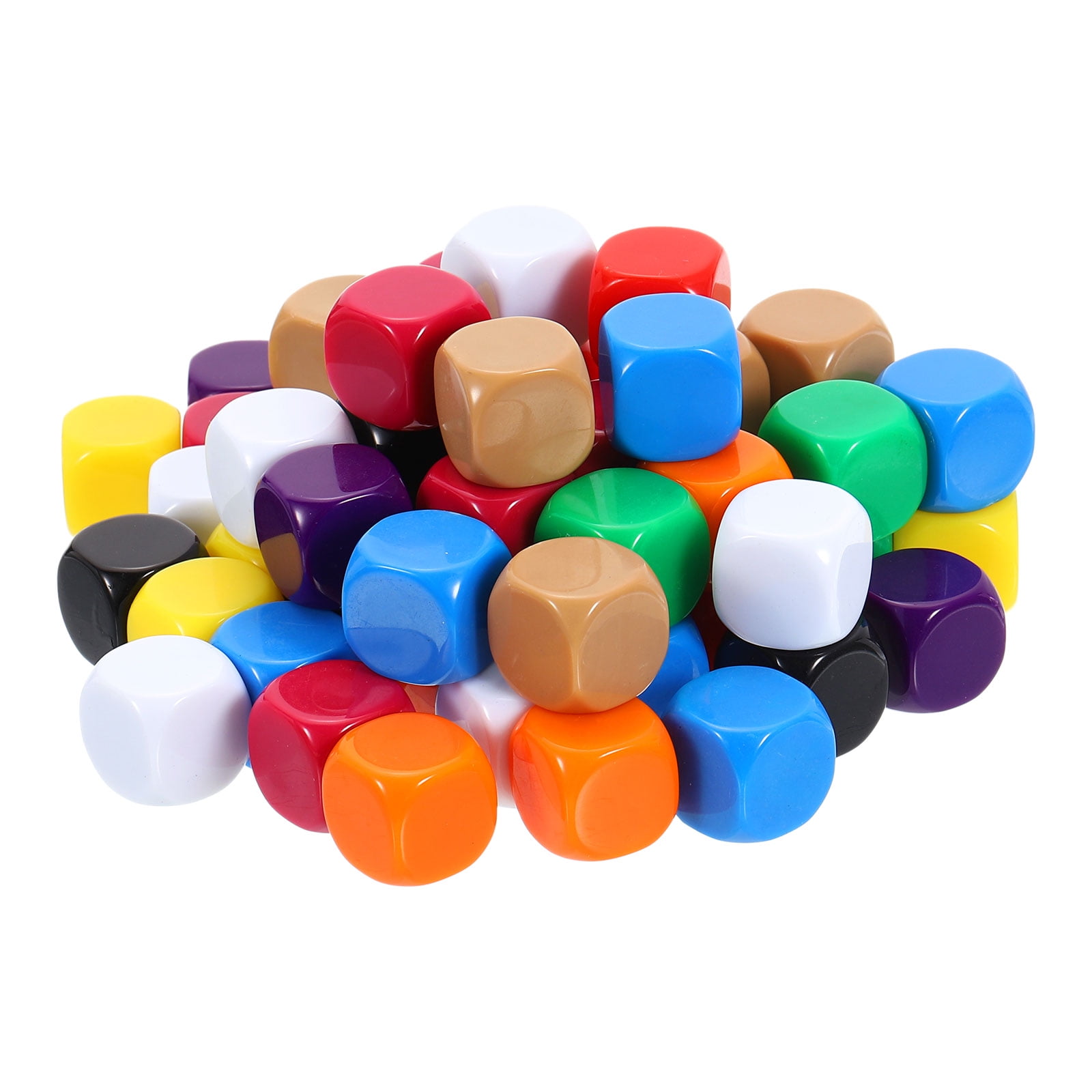 100Pack Rounded Blank Six Sided Dice 16mm/0.6inch Acrylic Dice, 10 Colors
