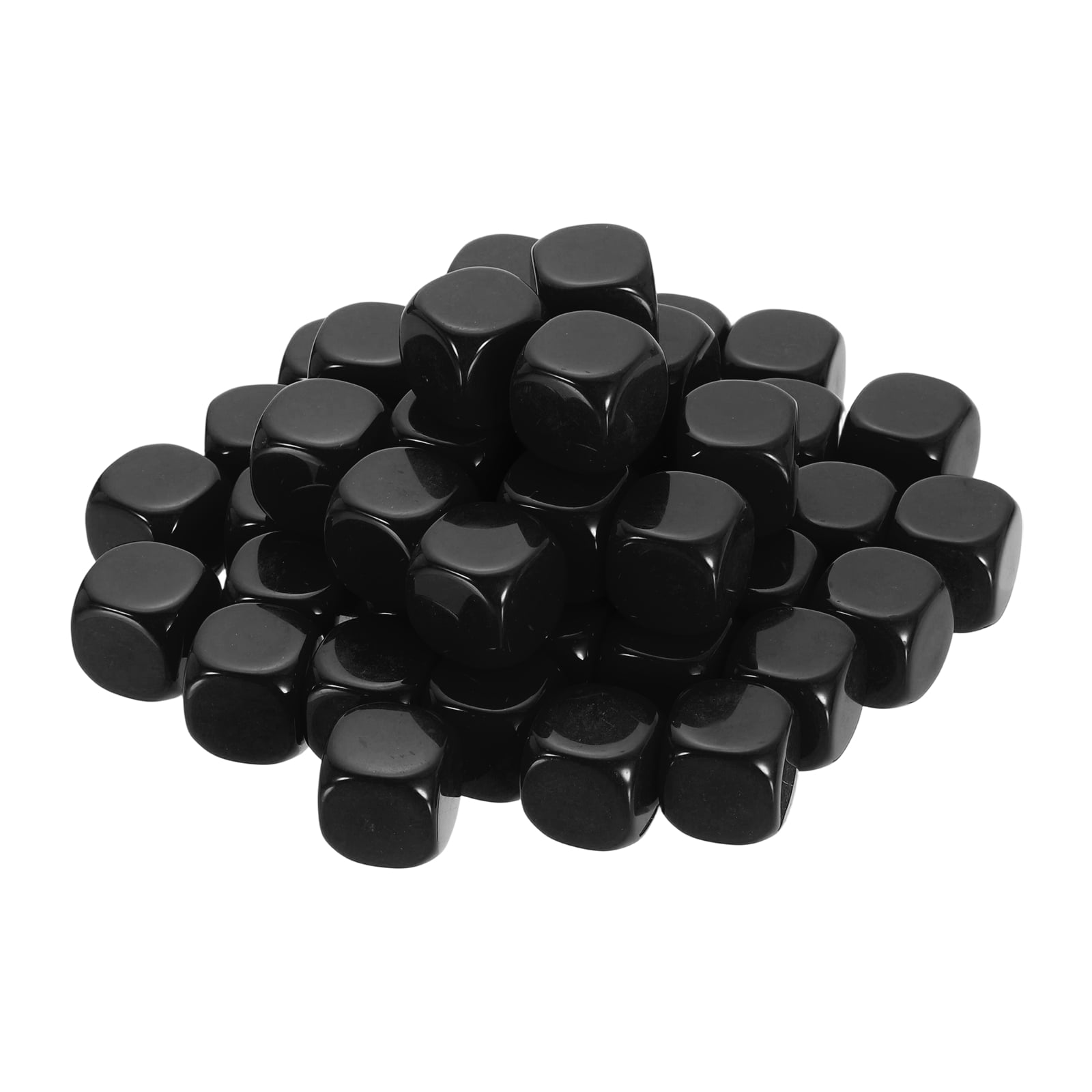 100Pack Rounded Blank Six Sided Dice 20mm/0.8inch Acrylic Dice, Black