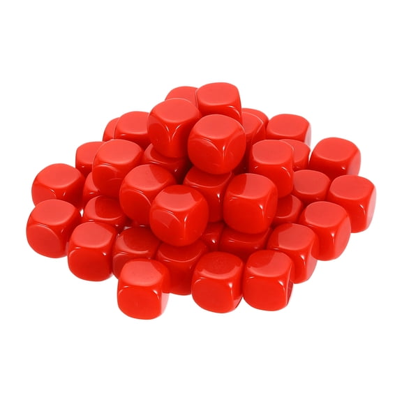 100Pack Rounded Blank Six Sided Dice 20mm/0.8inch Acrylic Dice, Red