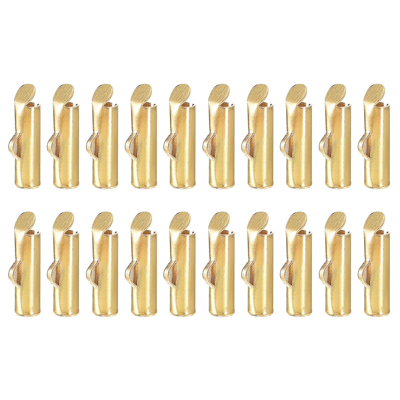 100Pack Slide on End Clasps, 10mm Tube Ball Bead Slider Crimp Ends