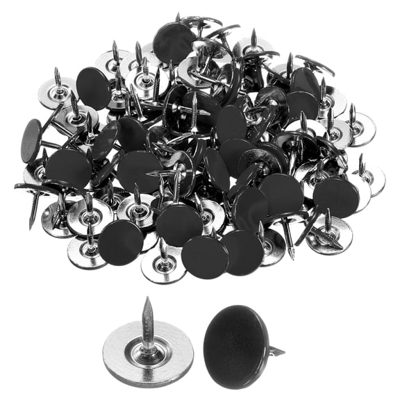 100Pack Upholstery Tacks, 11mmx10mm Flat Head Thumb Tack, Black