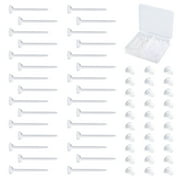 BRIANA WILLIAMS 100Pairs Clear Earrings Findings Set,3mm Plastic Earrings Findings Set for Sensitive Ears,Clear Earrings Findings Set for Sport