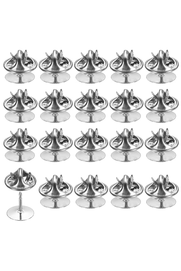 100Pairs Metal Locking Pin Backs, Butterfly Clutch Tie Tacks Pin, Silver