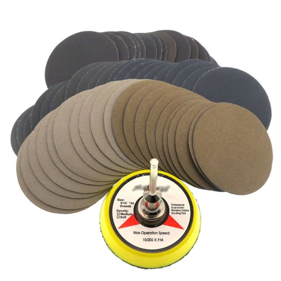 100Pc 2Inch 50Mm Wet Dry Sandpaper Sander Disc with Hook and Loop Sanding Pad