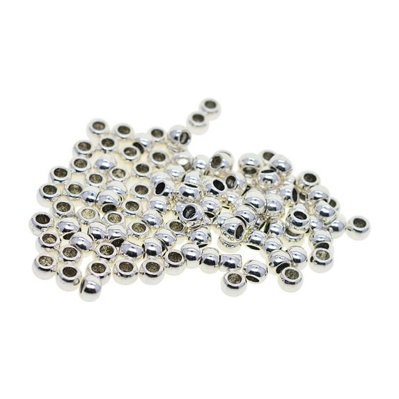 100Pc 4mm Rondelle Spacer Loose Beads Large Hole For Jewelry