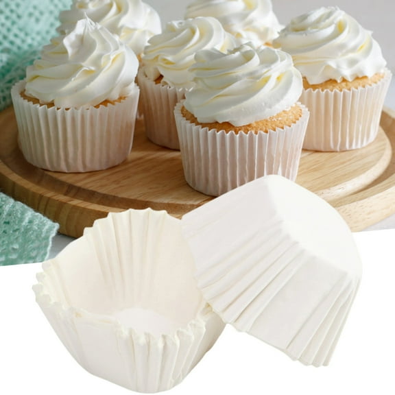 100Pc Cake Paper Cups High Temperature Resistant Mold-Free Cake Paper Tray Clearance! 100 Count White Cupcake Liners Square Baking Cups for Baking Paper Cupcake Liners No Smell Food Grade &