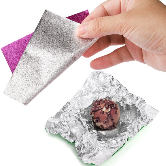 100Pc Candy Paper,1 Pieces 8Cm Candy for Aluminum Foil Square Candy Wrapping Paper Colored Foil Sheets for Diy Homemade Decorations