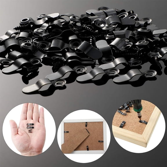 100Pc Frame Turn Buttons - Metal Bow - Shaped Photo Frame Picture Poster Rotating Buttons With Screws, For Photo Frames, Posters, Artworks, Diy Crafts, Home Decor, Office Supplies