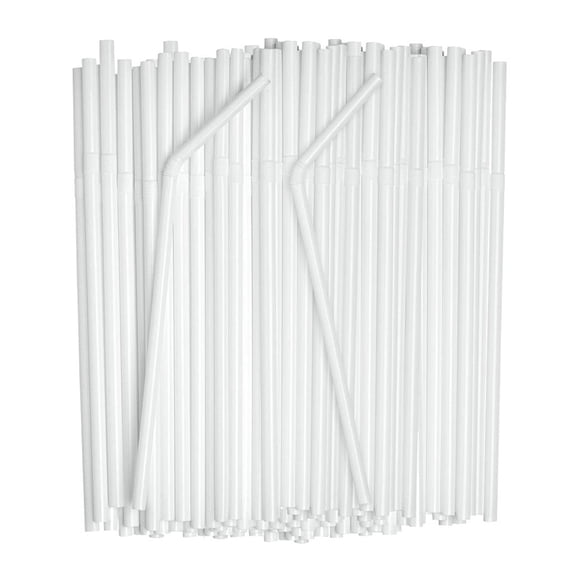 100Pc Individually Wrapped Disposable Plastic Flexible Straws 240Mm Length Clear Bendy Straws For Kitchen Dining Restaurant Party Beverage Drink Cocktail Smoothie