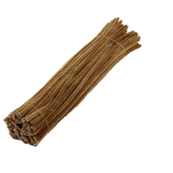 100Pc Pipe Cleanerpipe Cleaner for Craft Colanlan 100 Pcs Monochrome Chenille Stems, Pipe Cleaners Craft Fuzzy Sticks, Assorted Colors for Diy Arts and Craft Projects and Decorations, Light Brown