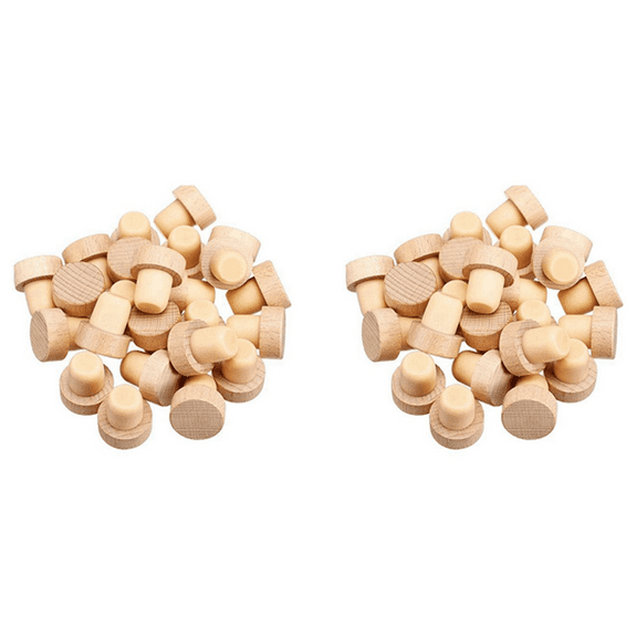 100Pc Wine Bottle Cork T Shaped Cork Plugs for Wine Cork Wine Stopper Reusable Wine Corks Wooden and Rubber Wine Stopper,100 x wine stoppers,Wood Color