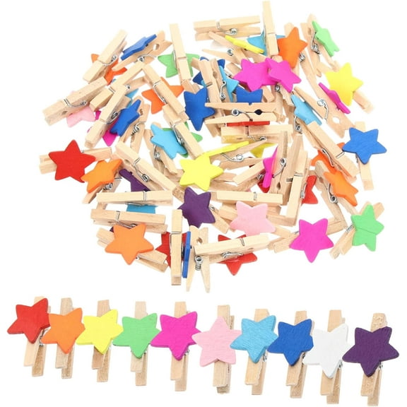 100Pcs 1.18 Inch Mini Wood Clothespins for Crafts, Decorative Clothes Pins for Hanging Photos Memo Holders and DIY Projects for Home Office Decor