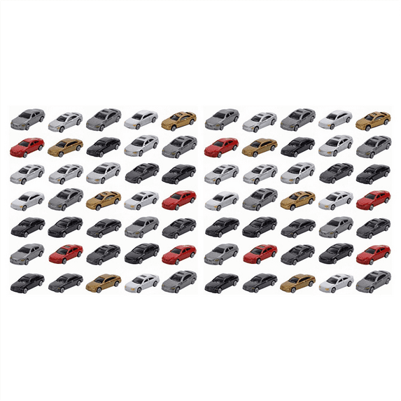 100Pcs 1:87 HO Scale Model Car Painted Models HO/TT Railway Modeling Making Mat