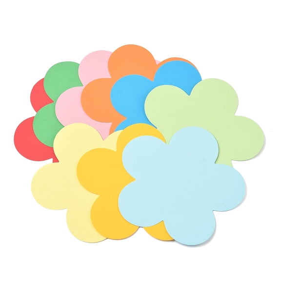 100Pcs 10 Colors Flower Paper Cutouts Floral Bulletin Board Decorations Assorted Colorful Flowers Spring Summer Blank Paper Cut Outs School