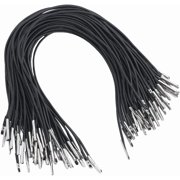 100Pcs 10" Long Black Elastic Barbed Cords Stretch Loop Bands with Metal Ends Fastener Round String Hat Chin Cord Strap for Party DIY Hat Elastic Menus Badges Signs Book Binding