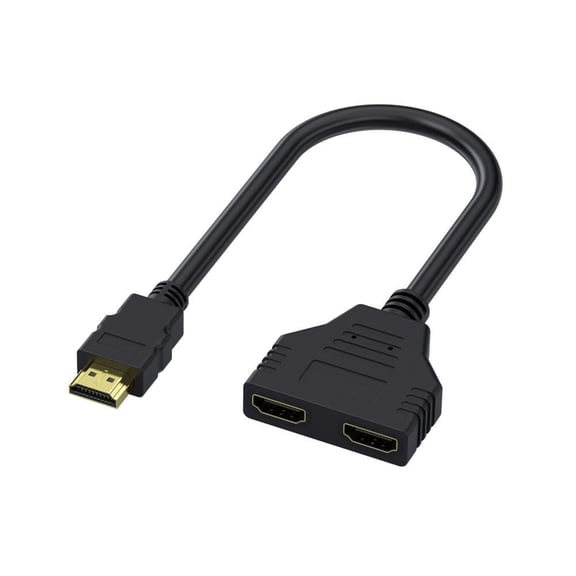 Vensio-100Pcs 1080P HDMI Splitter Adapter Cable 1 Input 2 Output Gold-Plated Male to Female Converter for PC Monitor