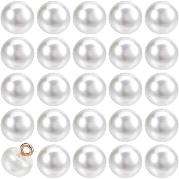100Pcs 10MM 1 Hole White Pearl Buttons Small Resin Shank Round Shaped Buttons Mini Acrylic Buttons Bulk for Sewing Making Crafts Wedding Decorations Jewelry Dress DIY Accessories Supply