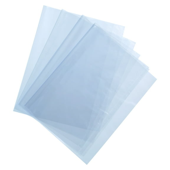 100Pcs 10x8 Inch Shrink Wrap Bags, Blue Clear Heat Shrink Wrap for Gift Basket,Bath Soaps