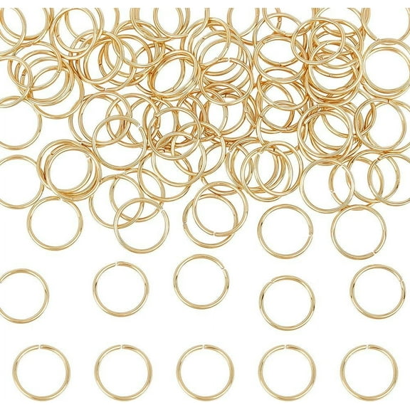 100Pcs 12mm 18K Gold Plated Stainless Steel Open Jump Rings