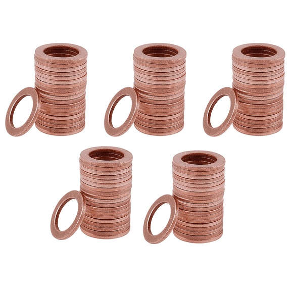 100Pcs 12mm x 18mm x 1.5mm Copper Flat Washer Ring Sealing Fitting
