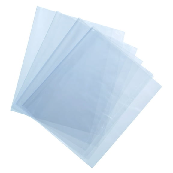 100Pcs 12x8.5 Inch Shrink Wrap Bags, Blue Clear Heat Shrink Wrap for Gift Basket,Bath Soaps