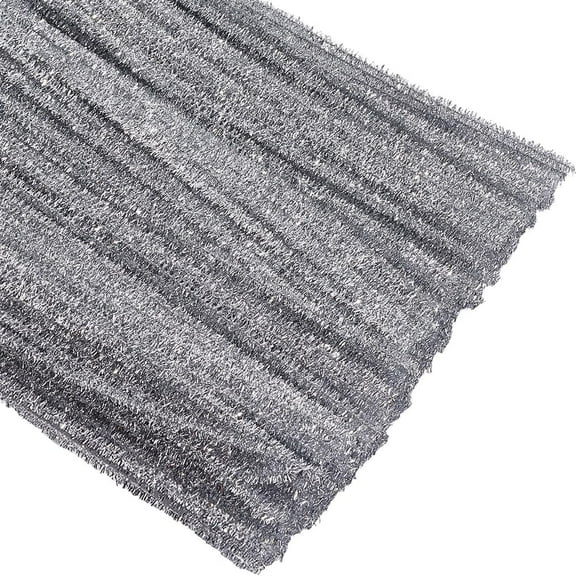 100Pcs 13.7In Sliver Glitter Pipe Cleaners Chenille Stems Bling Bulk Creative Crafts Material Supplies for DIY Christmas Handmade DIY Arts Projects Plush Animal Flower Fun Decoration Gift