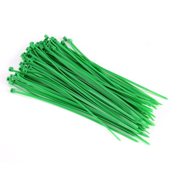 100Pcs 15cm Reusable Nylon Cable Self Locking Zip Ties Wire Wrap Fasten Strap Green