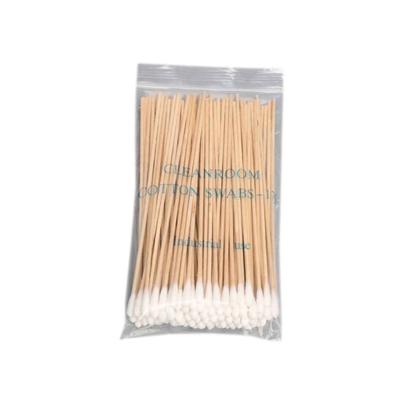 100Pcs 15cm Wooden Handle Cotton Swabs Precision Cleaning Long Stick for Ear Nose Makeup Art Craft Supplies