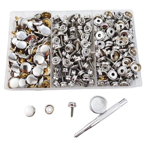 100Pcs 15mm Boat Cover Canvas Stainless Steel Snap Fastener Clip Awning Button Rivet Accessories