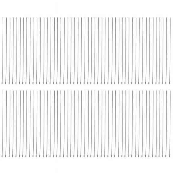 100Pcs 17.7 inch Stainless Steel Locking Cable Ties for Exhaust Pipe Header Wrap Tape Silver