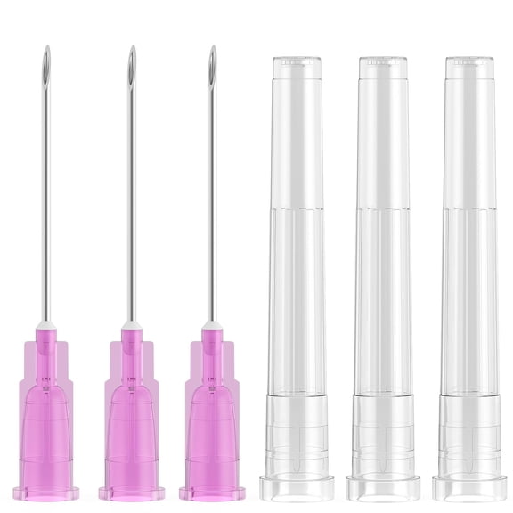 100Pcs 18G 1.5 Inch (38MM) Luer Lock Needle Scientific Lab Tools for Measuring, Refilling Ink, Industrial and Crafts Individually Packed