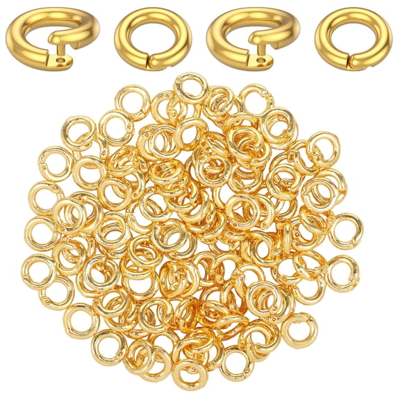 100Pcs 18K Gold Plated Jump Ring 5.5mm Copper Open Jump Ring for Jewelry Making Necklace Bracelet and Earring Rings Connectors for Keychains and Charms