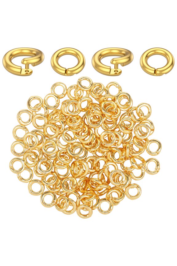100Pcs 18K Gold Plated Jump Ring 5.5mm Copper Open Jump Ring for Jewelry Making Necklace Bracelet and Earring,Jewelry Findings Kit
