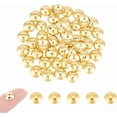 thumbnail image 1 of 100Pcs 18K Gold Plated Round Bead Caps Stainless Steel Bead Caps Apetalous Bead Caps Metal End Caps Spacer Cap Beads for Earring Bracelet Necklace Crafts Making 1mm Hole, 1 of 9