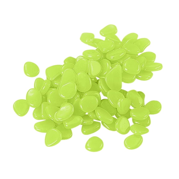 100Pcs 1Cm Small Luminous Stones Polystyrene Resin Fluorescent Pebbles for Fish Tank Garden Path Decoration