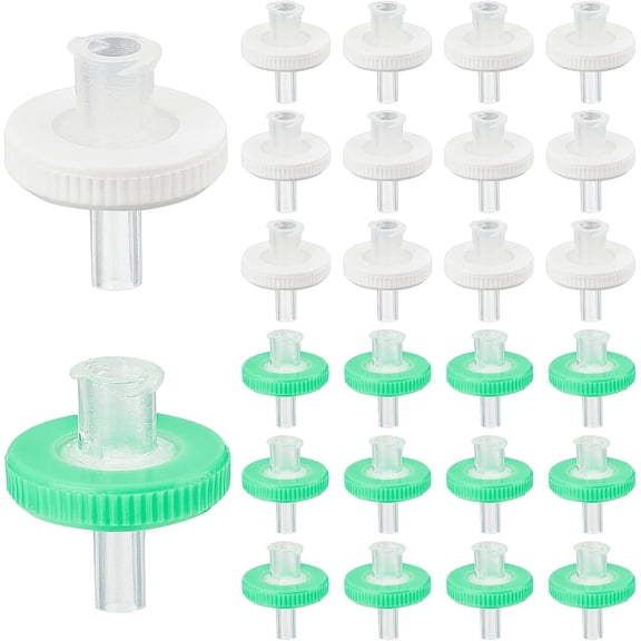 100Pcs 2 Colors Plastic Disposable Microporous Needle Syringe Filter Mixed Color 21x18mm Hole: 2mm 50pcs/color art