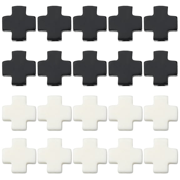 100Pcs 2 Colors Synthetic Coral Beads Strands Dyed Cross Mixed Color 9x9x4mm Hole: 1.2mm 50pcs/color DIY