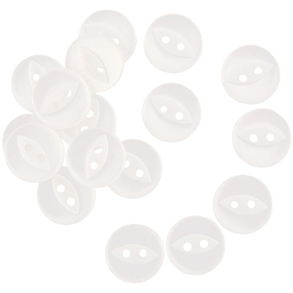 100Pcs 2 Hole 15MM Fisheye Clear Resin Buttons Bulk Small Flat Round Cute Eye Fish Replacement Sewing Decorative Button