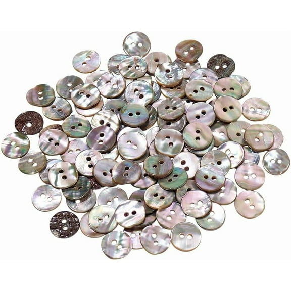 100Pcs 2 Hole Natural Shell Buttons 20L(1/2") Flat Round Mother of Pearl Buttons Seashell Coconat Brown Handmade Sewing Craft for Clothing Decoration DIY Projects Sewing Fashion Design