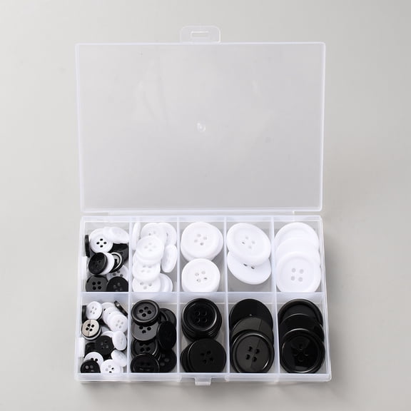 100Pcs 2-Hole Resin Buttons Flat Round Mixed Color 10~25x2~3mm Hole: 1.6~2.5mm Diy