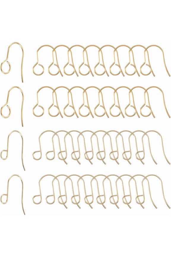 100Pcs 2 Styles 316 Stainless Steel Hypoallergenic French Earring Hooks Flat Earring Hooks Ear Wire with Horizontal Loop for Handmade