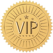100Pcs 2" VIP Envelope Seal Sticker Gold Embossed Envelope Seals Labels Metallic Seals with Serrated Edge Foil Stickers for Wedding Invitations Gift Packaging Supplies DIY DIY