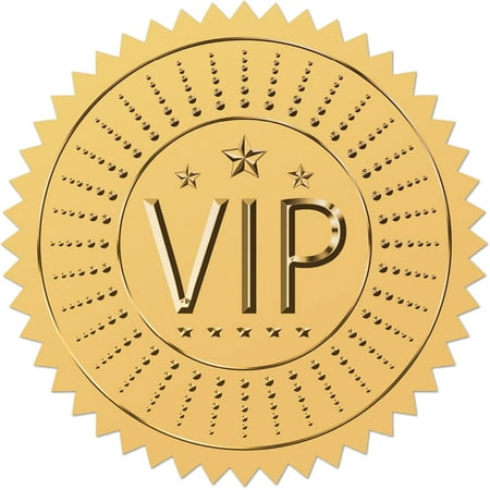 100Pcs 2" VIP Envelope Seal Sticker Gold Embossed Envelope Seals Labels Metallic Seals with Serrated Edge Foil Stickers