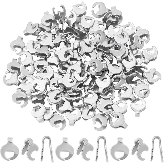 100Pcs 201 Stainless Steel Pendant Bails Stainless Steel Color 12x8x6mm